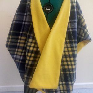 Women's Handmade, Reversible Plaid Poncho